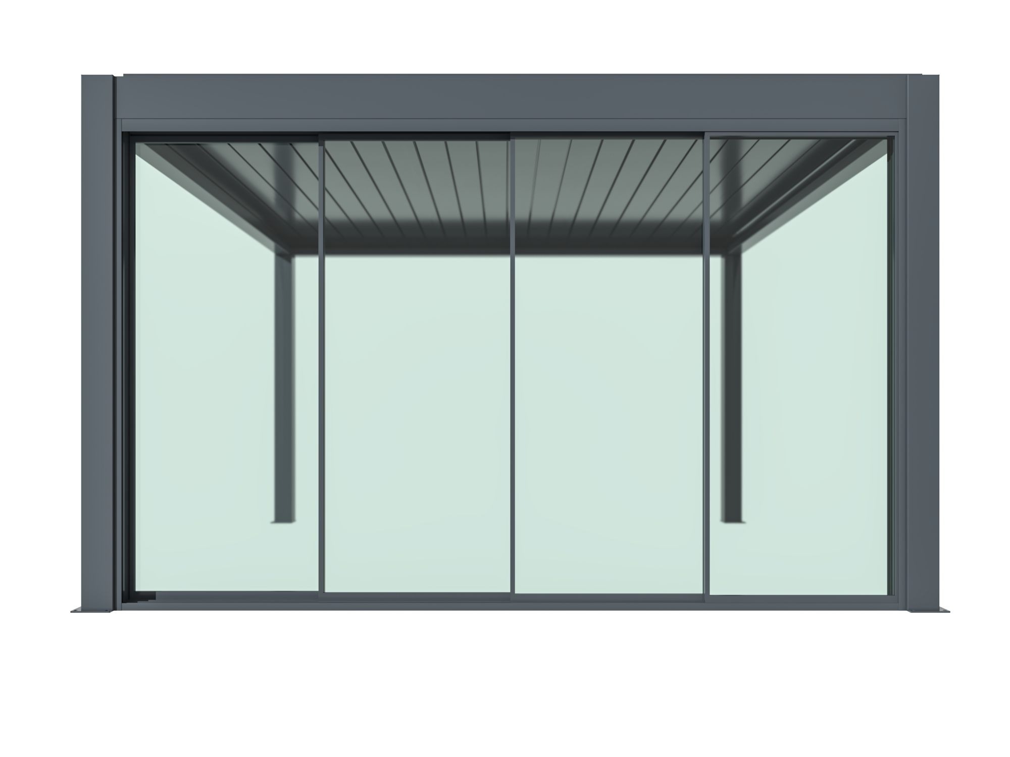 Model NX100 4x4 Grey Ultra-Slim Framed Sliding Glass Doors