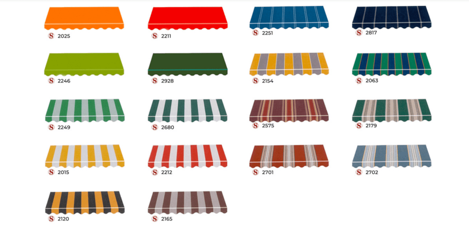 Color Options for Y-Style Retractable Awning Fabric